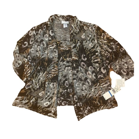 Alfred Dunner Jackets & Blazers - NWT ALFRED DUNNER Jacket‎ With Inner Tank PXL BROWN BLACK Career Office
